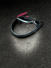 Load image into Gallery viewer, Black patent cavesson noseband with rosegold buckles