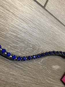 WITHCALL Bright Blue & Purple Tint Square Crystal Browband With Natural Curve