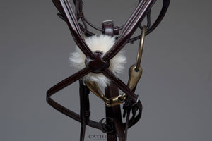 GLENTHAM Brown Snaffle Bridle With Mexican Grackle Anatomically Fitted Noseband