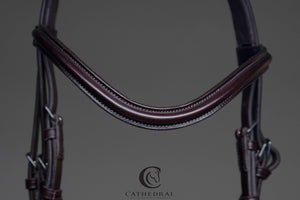 GLENTHAM Brown Snaffle Bridle With Mexican Grackle Anatomically Fitted Noseband