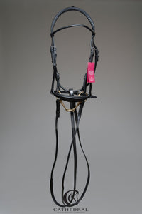 HALLINGTON Snaffle Bridle In Rolled Leather, Comfort Headpiece & Plain Browband With Rolled Leather Reins