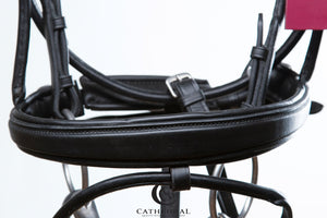 HATTON Snaffle Bridle In Rolled Leather, Including Reins & Plain Rolled Browband With Comfort Headpiece