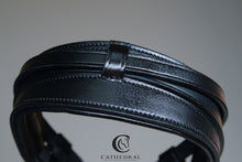 Load image into Gallery viewer, HOLME Snaffle Bridle In Rolled Leather, Patent Last Noseband &amp; Plain Rolled Browband