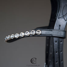Load image into Gallery viewer, LOUTH Snaffle Bridle With Crocodile Patent Drop Noseband &amp; Clear crystal Crystal Browband