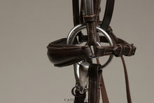 Load image into Gallery viewer, POINTON - Brown snaffle bridle with drop noseband and reins