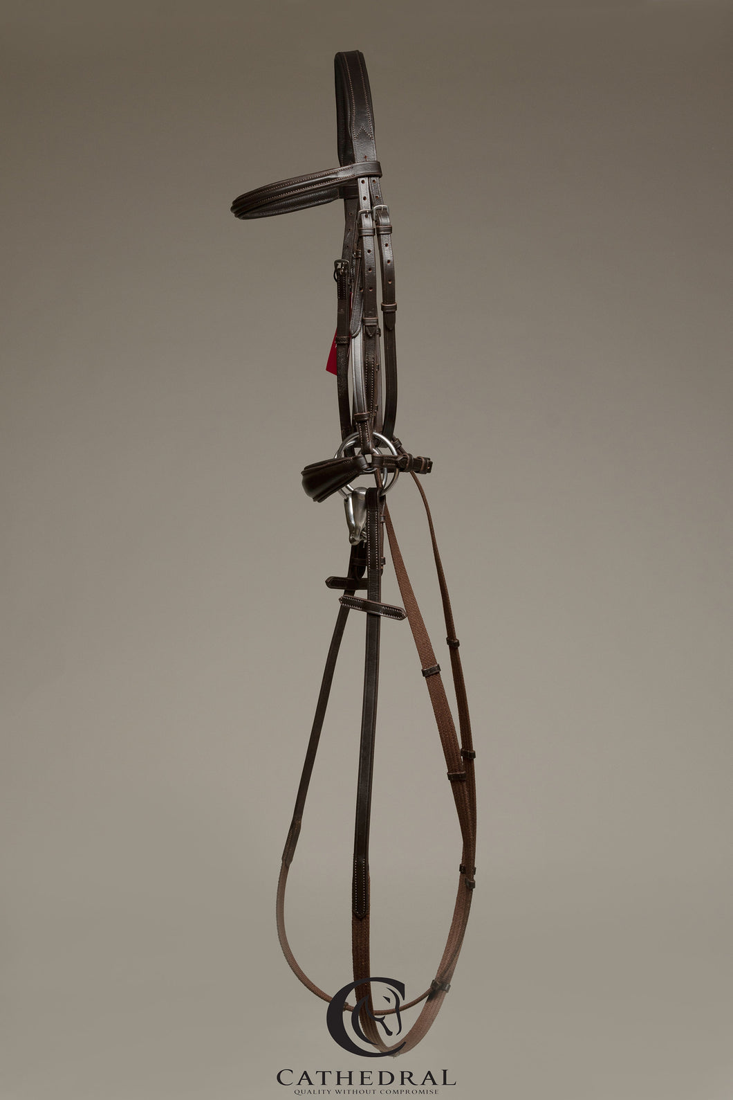 POINTON - Brown snaffle bridle with drop noseband and reins