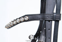 Load image into Gallery viewer, RESTON Snaffle Bridle With Patent Drop Noseband &amp; A clear Crystal Browband