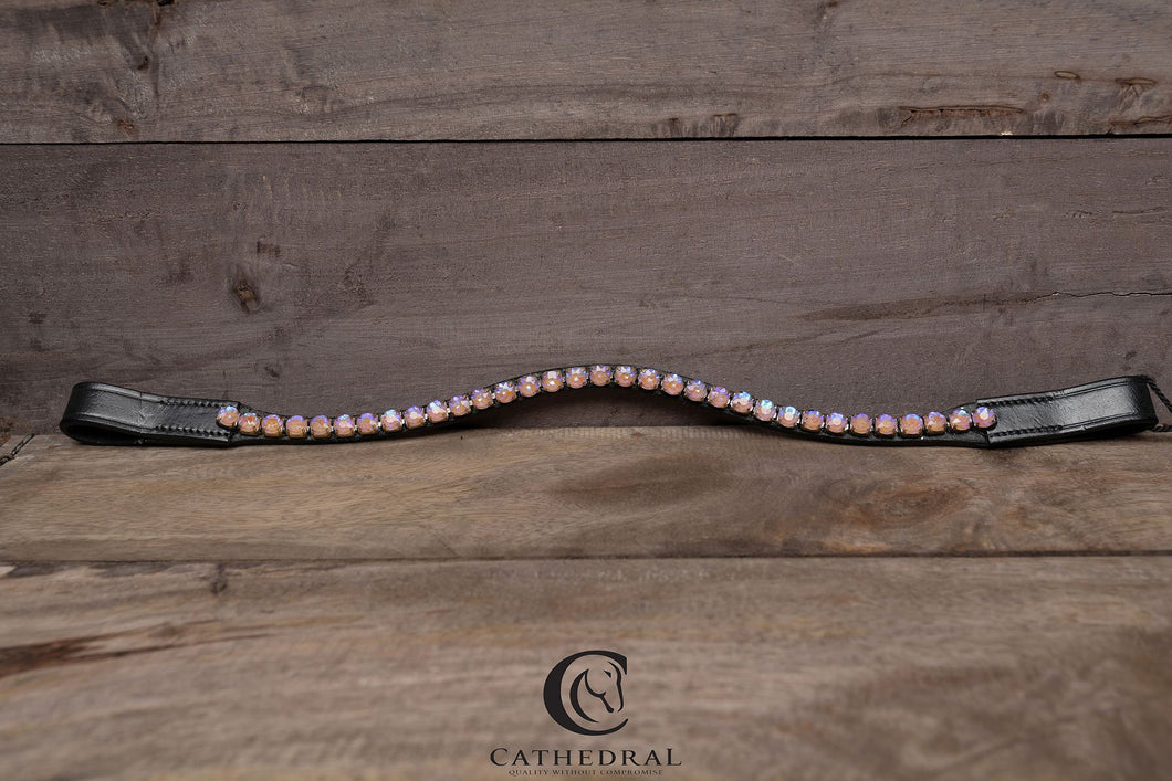 WESTON Rose Pink Crystal Browband With Natural Curve