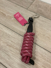 Load image into Gallery viewer, Leather and woven strong leadrope - black and maroon
