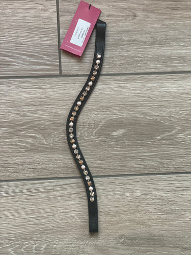 RAVENDALE browband - Swarovski Crystal Pearl and rosegold browband