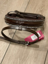 Load image into Gallery viewer, FLASH Rock crystal detailing and patent brown or black leather noseband