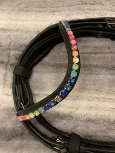 WOODHALL - Unicorn Square multi-coloured Crystal Browband With Natural Curve