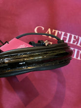 Load image into Gallery viewer, Cavesson noseband - black padded with black crocodile patent leather