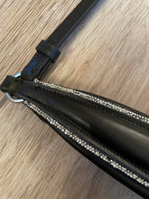 Load image into Gallery viewer, DROP noseband in black or brown leather with rock crystal detailing